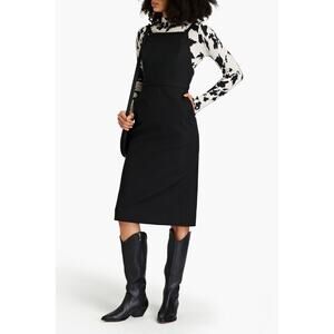 BA & SH Wondy black cotton-blend twill midi dress size 1 / US 4